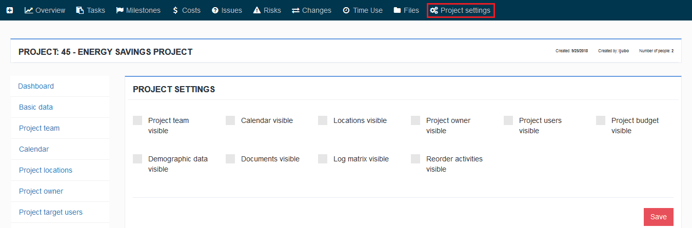 Project Settings