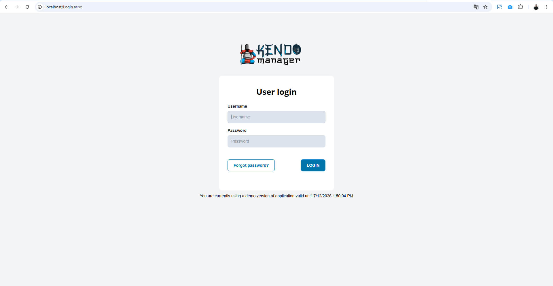 Kendo login app