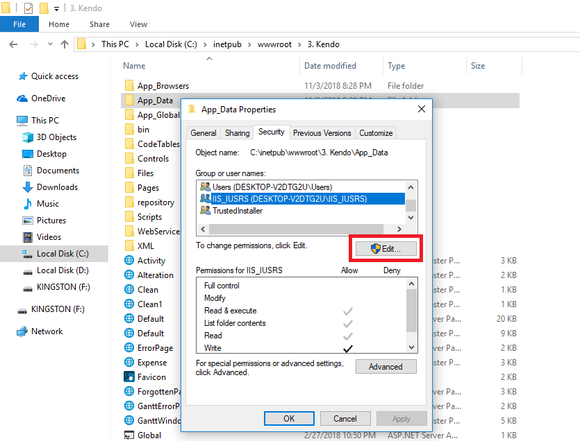 Edit app permission