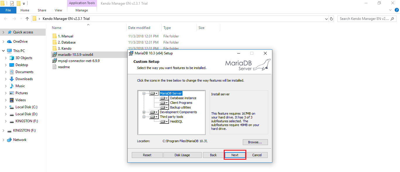 mariadb options