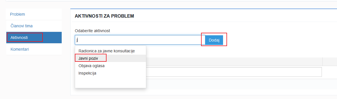 Vezanje problema za aktivnost