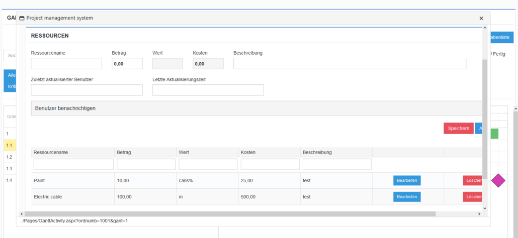 Ressourcenmanagement im Gantt-Diagramm — Auslastung der Teammitglieder in Kendo Manager