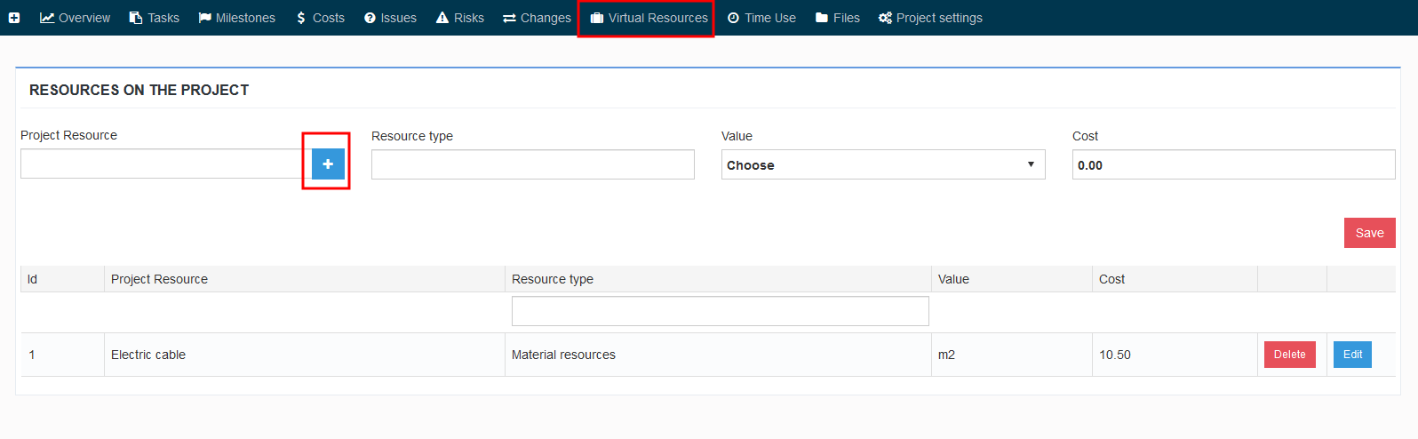 add resources on project