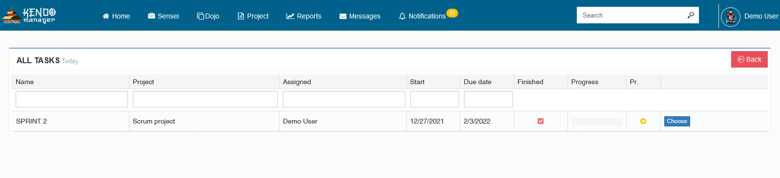 list back navigation