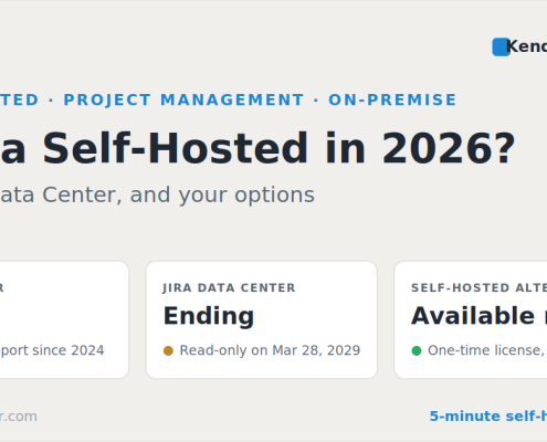 Self-hosted Jira end-of-life timeline and Kendo Manager alternative