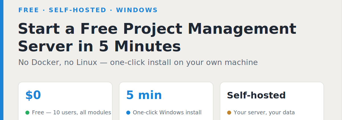 Start a free self-hosted project management server with Kendo Manager in 5 minutes
